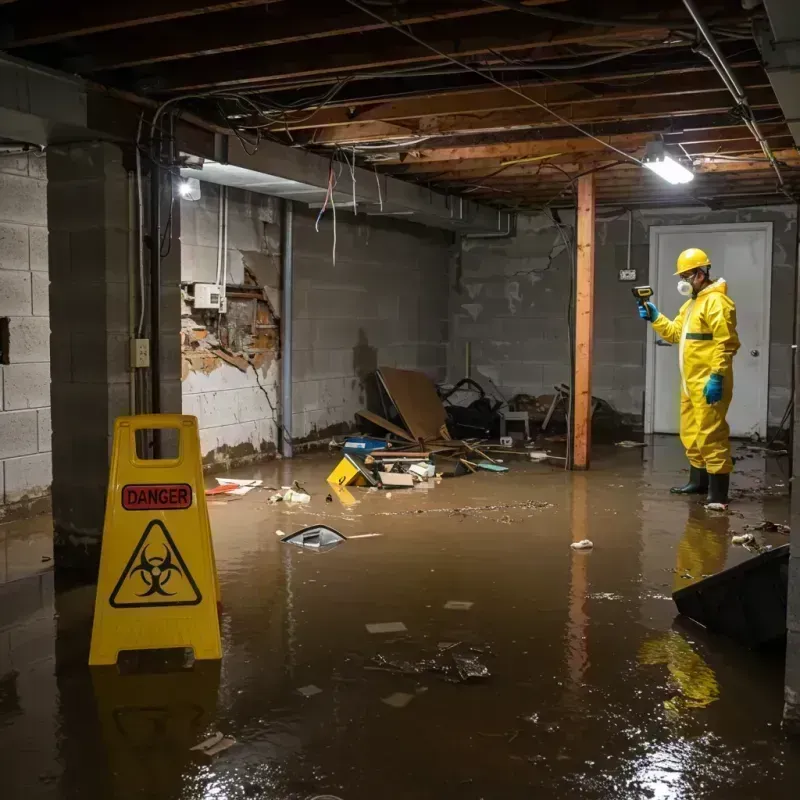 Flooded Basement Electrical Hazard in Bunker Hill, OR Property